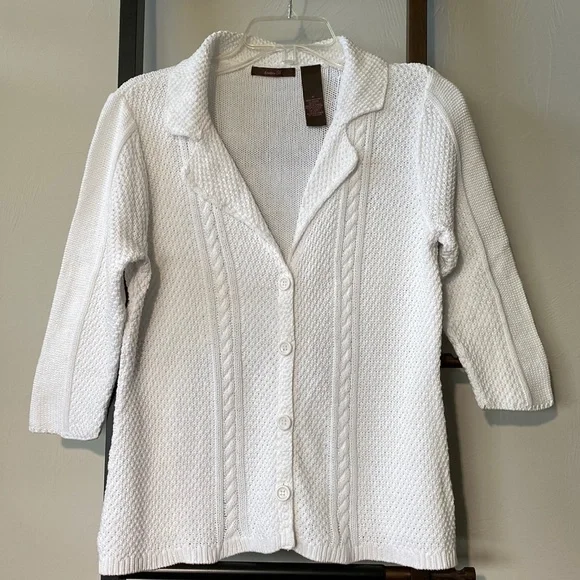 White Cotton Cardigan - Picture 1 of 4